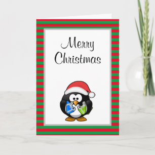 Merry Kerstmis Funny Penguin-kerstkaart Kaart
