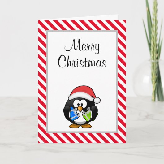 Merry Kerstmis Funny Penguin-kerstkaart Kaart (Voorkant)