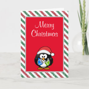Merry Kerstmis Funny Penguin-kerstkaart Kaart