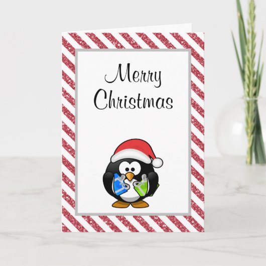 Merry Kerstmis Funny Penguin-kerstkaart Kaart (Voorkant)