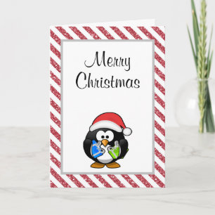 Merry Kerstmis Funny Penguin-kerstkaart Kaart