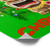 Merry Kerstmis Funny Santa Tiki Poster (Hoek)