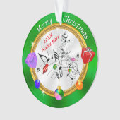 Merry Kerstmis Gepersonaliseerde Musical Note Orna Ornament (voorkant)