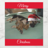 Merry Kerstmis Gernan Shepherd Wijn Etiket (Enkel label)