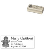 Merry Kerstmis Gingerbrood Holiday Cookie Adres Rubberstempel (Gestempeld)