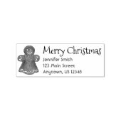 Merry Kerstmis Gingerbrood Holiday Cookie Adres Rubberstempel (Afrduk)