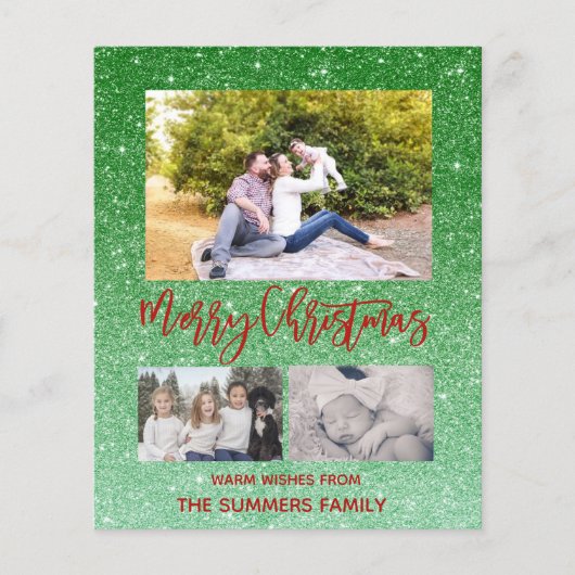 Merry Kerstmis - Glitter-fotobudget (Voorkant)