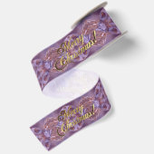 Merry Kerstmis Gold Script Pattern Pink Paars Lint (Achterkant)