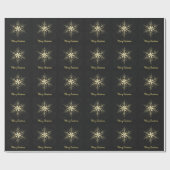 Merry Kerstmis Gold Snowflake Cadeaupapier (Vlak)