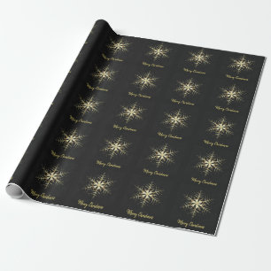 Merry Kerstmis Gold Snowflake Cadeaupapier