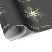 Merry Kerstmis Gold Snowflake Cadeaupapier (Rol Hoek)
