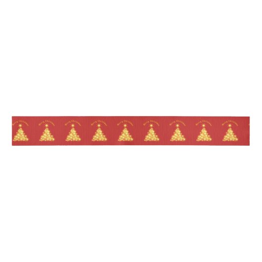 Merry Kerstmis Golden Tree Thunder_Cove Grosgrain Lint (Voorkant)