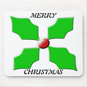 Merry Kerstmis Holly Mousepad Muismat
