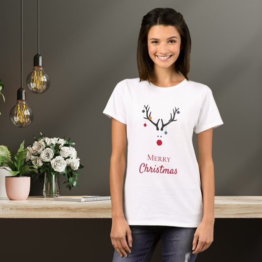 Merry Kerstmis humor grappige rendierwitten T-shirt