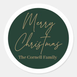 Merry Kerstmis Klassic Round Sticker