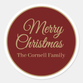 Merry Kerstmis Klassic Round Sticker