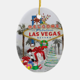 Merry Kerstmis Las Vegas Santa Ornament