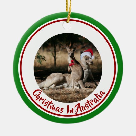 Merry Kerstmis Mate Santa Kangaroos Keramisch Ornament (Voorkant)