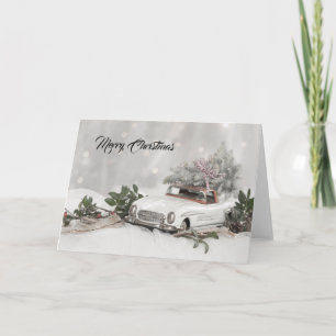 Merry Kerstmis Mercedes Benz Wenskaart Feestdagen Kaart