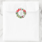 Merry Kerstmis met Floral Green Address Label (Tas)