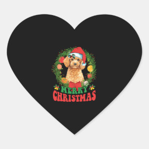 Merry Kerstmis met Santa Hat Hondenliefhebber Ugly Hart Sticker