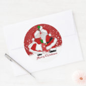 Merry Kerstmis Mistletoe Santa Stickers (Envelop)
