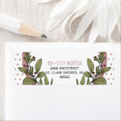 Merry Kerstmis Mistletoe WreatReturn Address Etiket (Insitu)