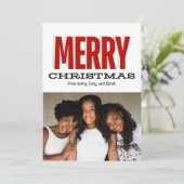Merry Kerstmis Modern-fotokaart Kaart (Staand voorkant)