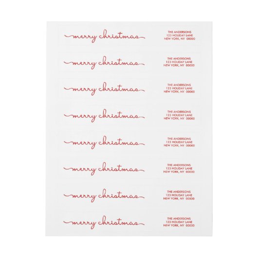 Merry Kerstmis Modern Hand Lettered Wrap Etiket (Vel)