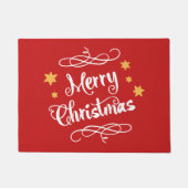 Merry Kerstmis Modern Red White Typografie Deurmat (Voorkant)