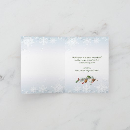 Merry Kerstmis Modern Script PHOTO Greeting Feestdagen Kaart (Binnen)