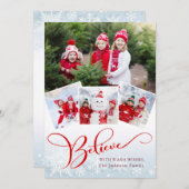 Merry Kerstmis Modern Script PHOTO Greeting Feestdagenkaart (Voorkant / Achterkant)