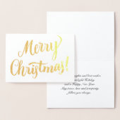 Merry Kerstmis Modern Typografiescript Folie Kaarten (Display)