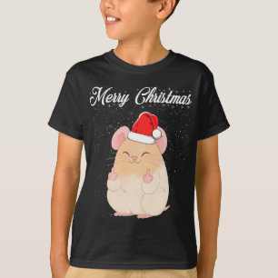 Merry Kerstmis Mouse Middle Finger Rude Xmas Ugand T-shirt