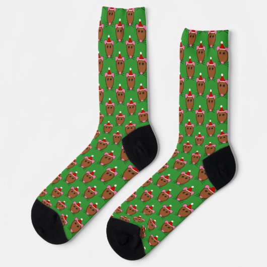 Merry Kerstmis Mouse Patterned Sokken (Links)