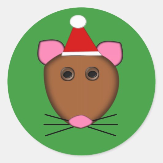 Merry Kerstmis Mouse Stickers (Voorkant)