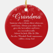 Merry Kerstmis Nan Grandma Grandma Definition Keramisch Ornament (Achterkant)
