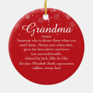 Merry Kerstmis Nan Grandma Grandma Definition Keramisch Ornament