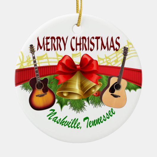 Merry Kerstmis Nashville Round Ornament (Voorkant)