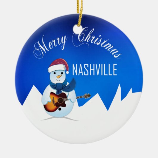 Merry Kerstmis Nashville Snowman Ornament (Voorkant)