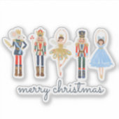 Merry Kerstmis Nutcracker Sticker (Voorkant)