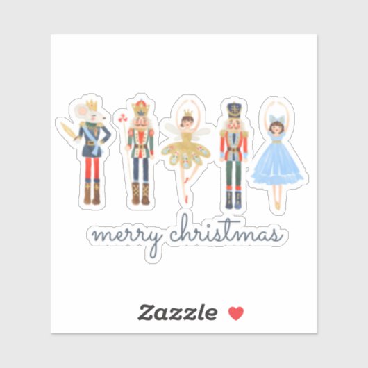 Merry Kerstmis Nutcracker Sticker (Vel)