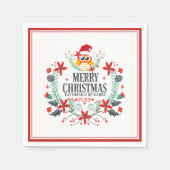 Merry Kerstmis Owl Wreate Servetten (Voorkant)
