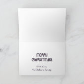 Merry Kerstmis Paars Silver Grey Elegant Feestdagen Kaart (Binnen)