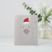 Merry Kerstmis Pig Feestdagenkaart (Staand voorkant)