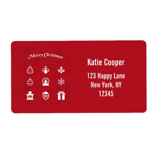 Merry Kerstmis Popular Icons set Etiket (Voorkant)