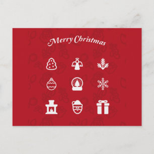 Merry Kerstmis Popular Icons set Feestdagenkaart