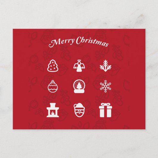 Merry Kerstmis Popular Icons set Feestdagenkaart (Voorkant)
