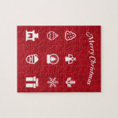 Merry Kerstmis Popular Icons set Legpuzzel (Horizontaal)