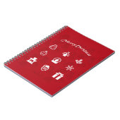 Merry Kerstmis Popular Icons set Notitieboek (Linkerzijde)